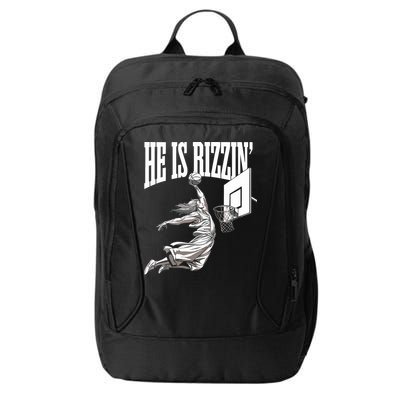He Is Rizzin Basketball Jesus Dunk Memes Humor City Backpack