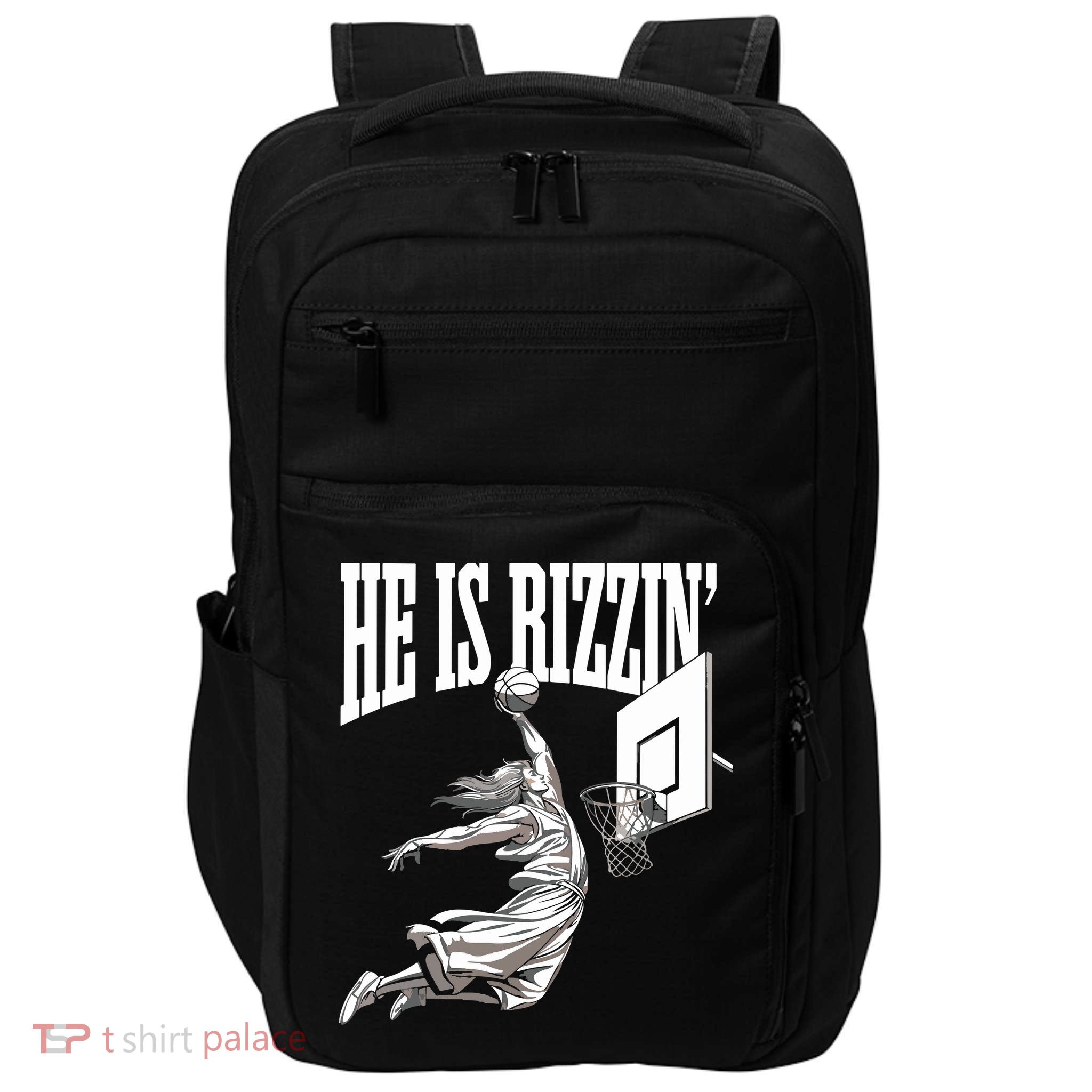He Is Rizzin Basketball Jesus Dunk Memes Humor Impact Tech Backpack