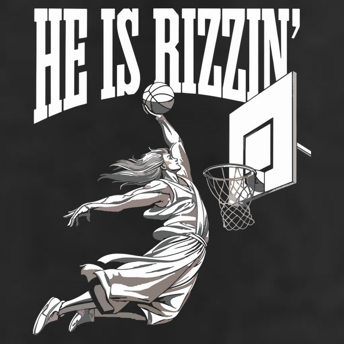 He Is Rizzin Basketball Jesus Dunk Memes Humor 15oz Campfire Ceramic Mug