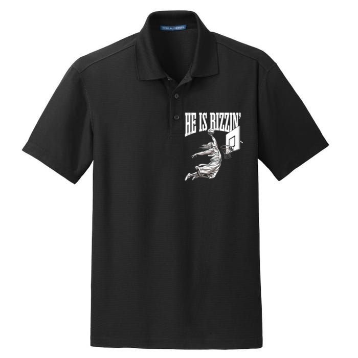 He Is Rizzin Basketball Jesus Dunk Memes Humor Dry Zone Grid Polo