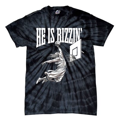 He Is Rizzin Basketball Jesus Dunk Memes Humor Tie-Dye T-Shirt