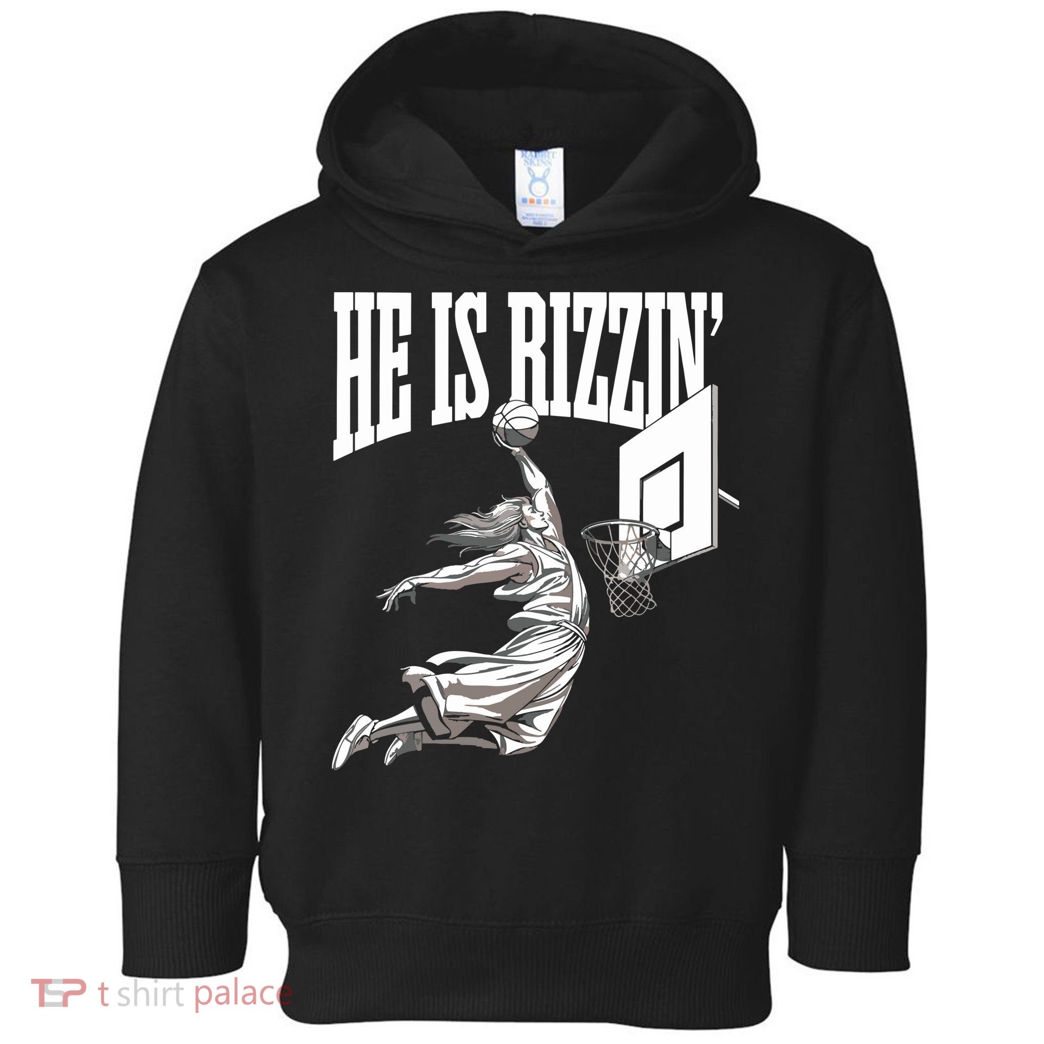 He Is Rizzin Basketball Jesus Dunk Memes Humor Toddler Hoodie