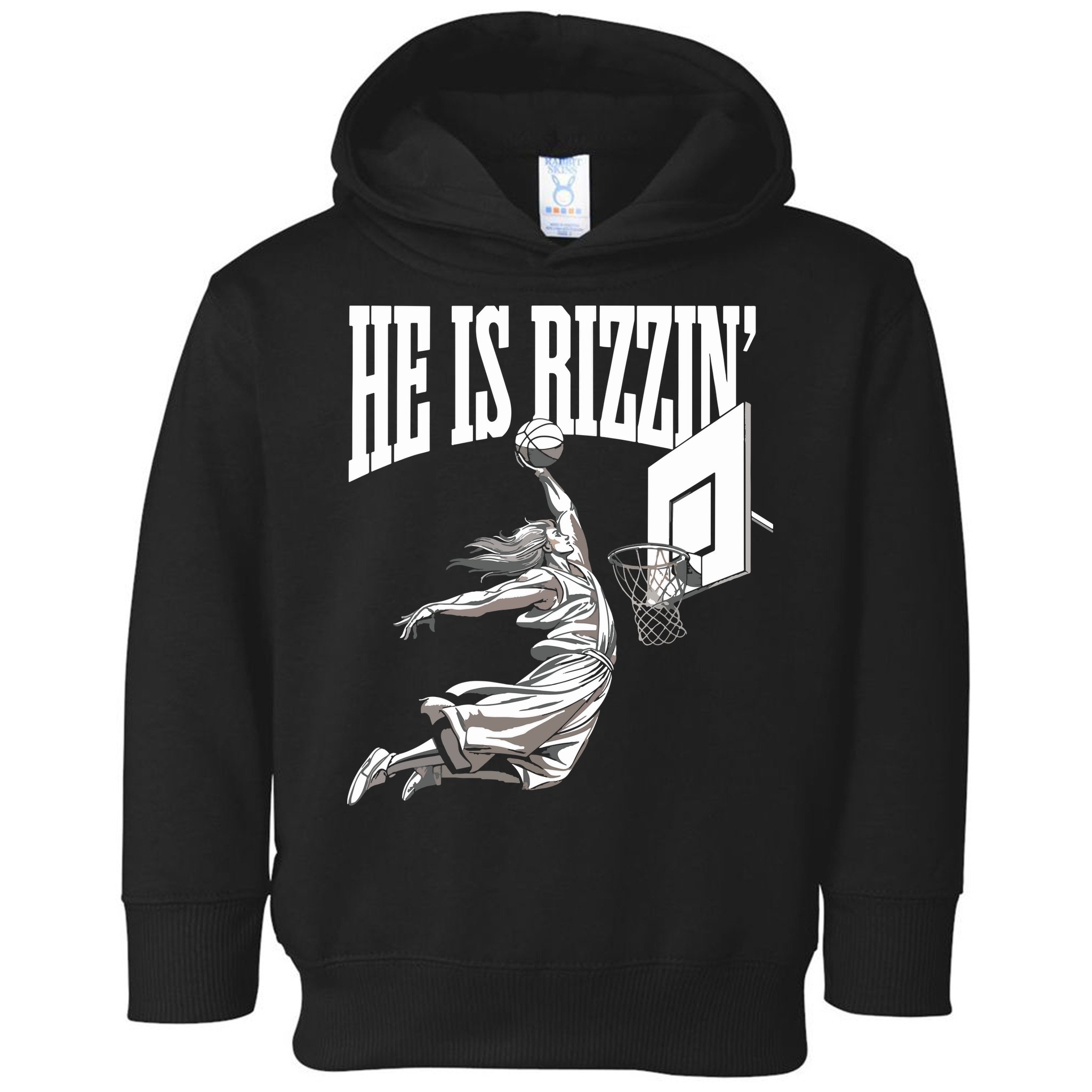 He Is Rizzin Basketball Jesus Dunk Memes Humor Toddler Hoodie