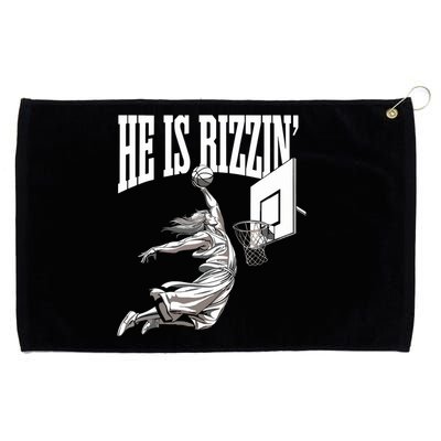 He Is Rizzin Basketball Jesus Dunk Memes Humor Grommeted Golf Towel