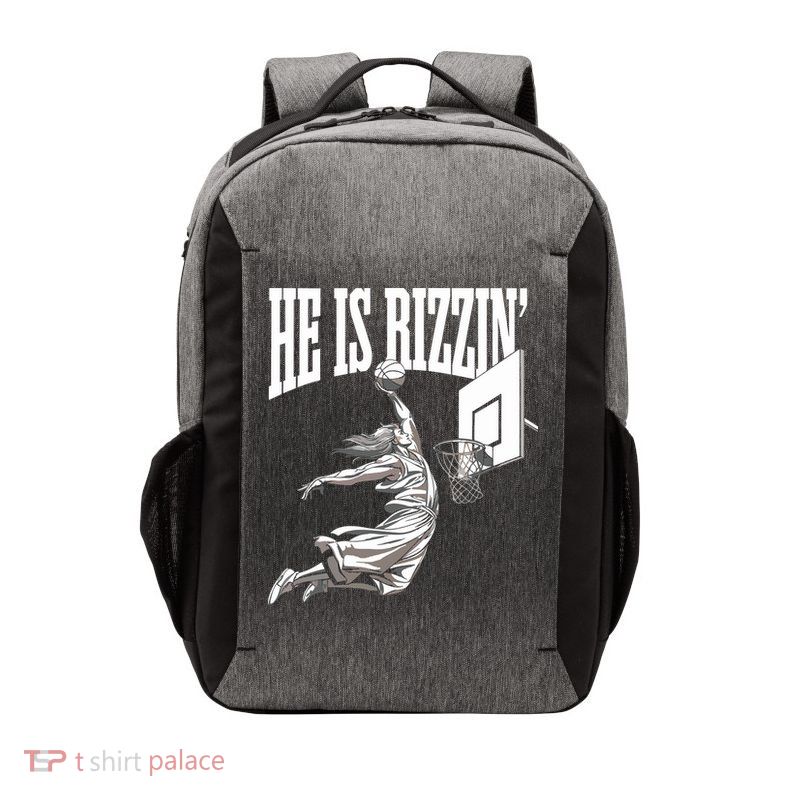 He Is Rizzin Basketball Jesus Dunk Memes Humor Vector Backpack