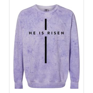 He Is Risen Cross Jesus Easter Day Christians Colorblast Crewneck Sweatshirt