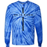 He Is Risen Cross Jesus Easter Day Christians Tie-Dye Long Sleeve Shirt