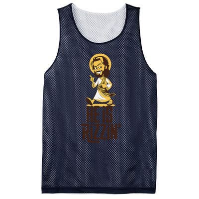 He Is Rizzin Funny Christian Jesus Christ Rizz Risen Easter Mesh Reversible Basketball Jersey Tank