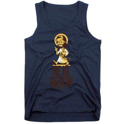 He Is Rizzin Funny Christian Jesus Christ Rizz Risen Easter Tank Top