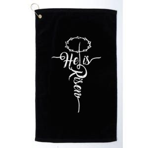 He Is Risen Cross Jesus Religious Easter Day Christians Platinum Collection Golf Towel