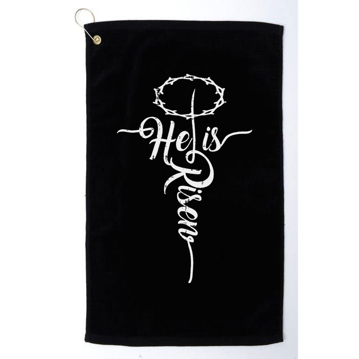 He Is Risen Cross Jesus Religious Easter Day Christians Golf Towel