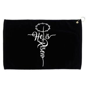 He Is Risen Cross Jesus Religious Easter Day Christians Grommeted Golf Towel