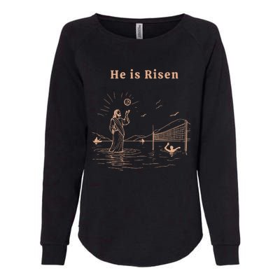 He Is Risen Jesus Playing Volleyball Easter Womens California Wash Sweatshirt