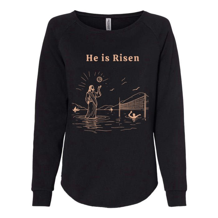 He Is Risen Jesus Playing Volleyball Easter Womens California Wash Sweatshirt