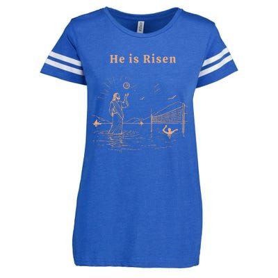 He Is Risen Jesus Playing Volleyball Easter Enza Ladies Jersey Football T-Shirt