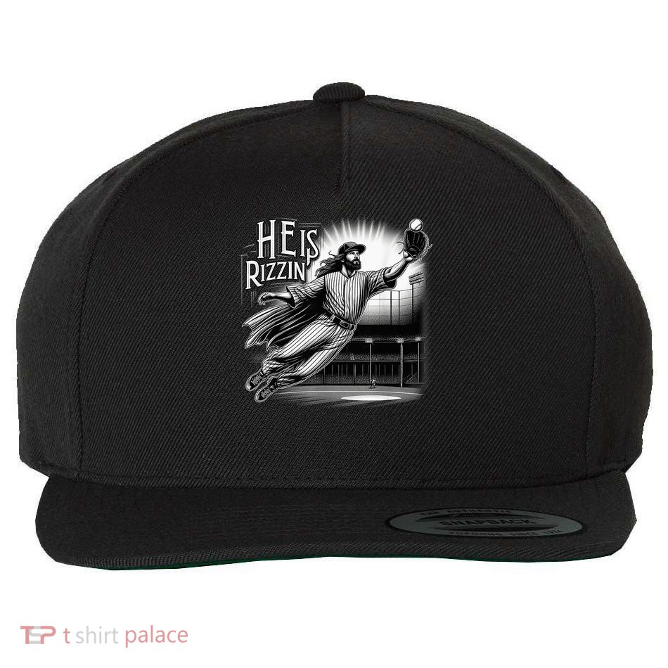 He Is Rizzin Baseball Player Easter Christian Meme Wool Snapback Cap