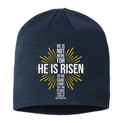 He Is Risen Jesus Cross Christian Faith Bible Verse Sustainable Beanie