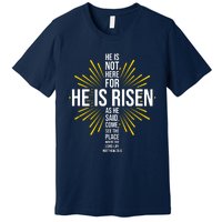 He Is Risen Jesus Cross Christian Faith Bible Verse Premium T-Shirt