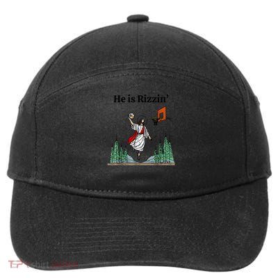 He Is Rizzin Easter Day Playing Basketball 7-Panel Snapback Hat