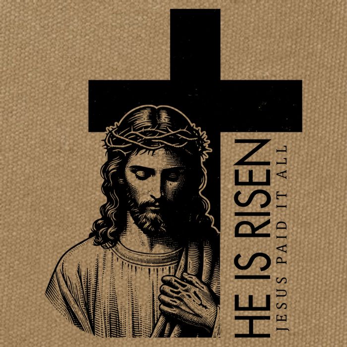 He Is Risen Jesus Paid It All Cotton Canvas Backpack