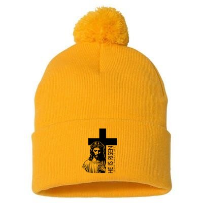 He Is Risen Jesus Paid It All Pom Pom 12in Knit Beanie
