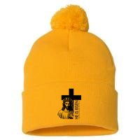 He Is Risen Jesus Paid It All Pom Pom 12in Knit Beanie