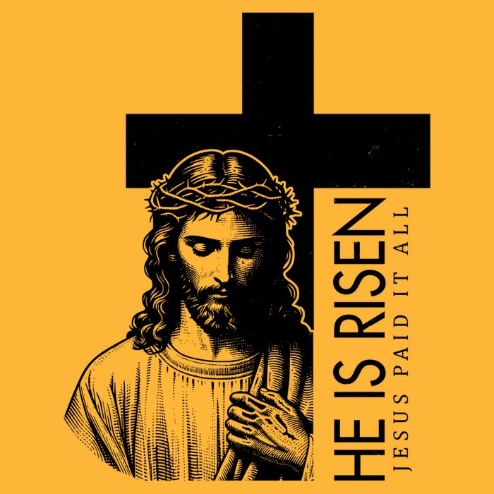 He Is Risen Jesus Paid It All Pom Pom 12in Knit Beanie
