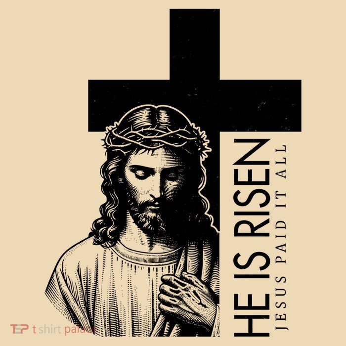 He Is Risen Jesus Paid It All Drawstring Bag