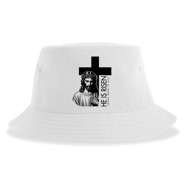 He Is Risen Jesus Paid It All Sustainable Bucket Hat