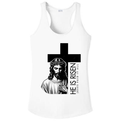 He Is Risen Jesus Paid It All Ladies PosiCharge Competitor Racerback Tank