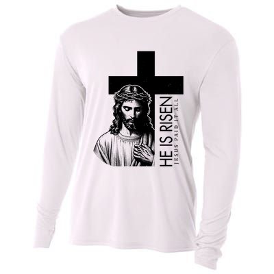 He Is Risen Jesus Paid It All Cooling Performance Long Sleeve Crew