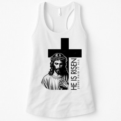 He Is Risen Jesus Paid It All Womens Tank Top