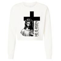 He Is Risen Jesus Paid It All Cropped Pullover Crew