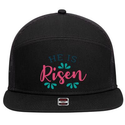 He Is Risen Easter Jesus 7 Panel Mesh Trucker Snapback Hat