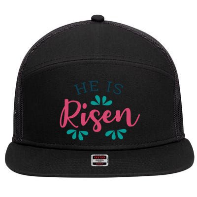 He Is Risen Easter Jesus 7 Panel Mesh Trucker Snapback Hat