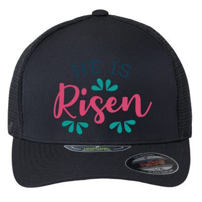 He Is Risen Easter Jesus Flexfit Unipanel Trucker Cap