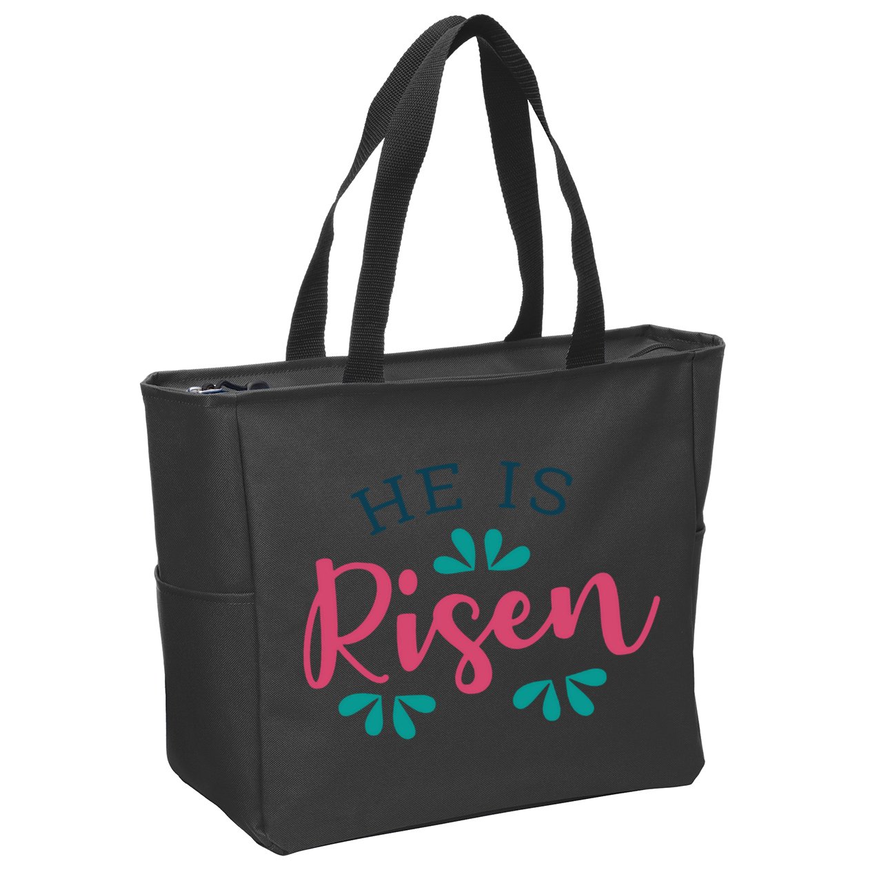 He Is Risen Easter Jesus Zip Tote Bag