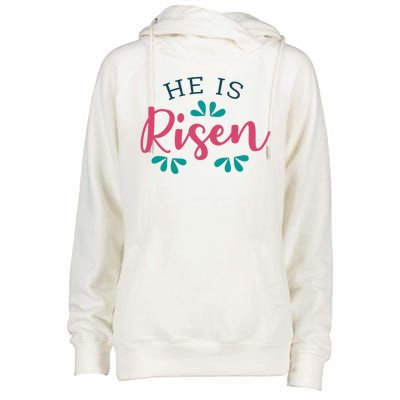 He Is Risen Easter Jesus Womens Funnel Neck Pullover Hood