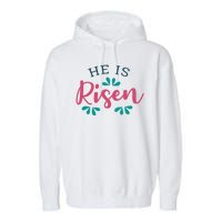 He Is Risen Easter Jesus Garment-Dyed Fleece Hoodie