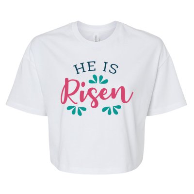 He Is Risen Easter Jesus Bella+Canvas Jersey Crop Tee