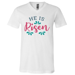 He Is Risen Easter Jesus V-Neck T-Shirt