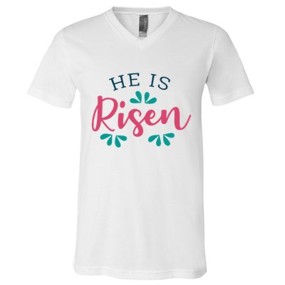 He Is Risen Easter Jesus V-Neck T-Shirt