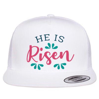 He Is Risen Easter Jesus Flat Bill Trucker Hat