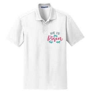 He Is Risen Easter Jesus Dry Zone Grid Polo