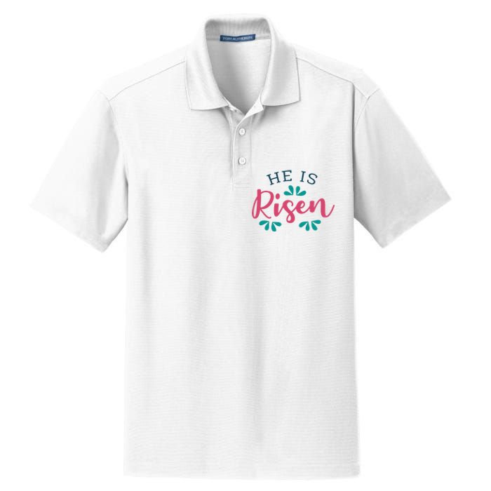 He Is Risen Easter Jesus Dry Zone Grid Polo