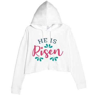 He Is Risen Easter Jesus Crop Fleece Hoodie