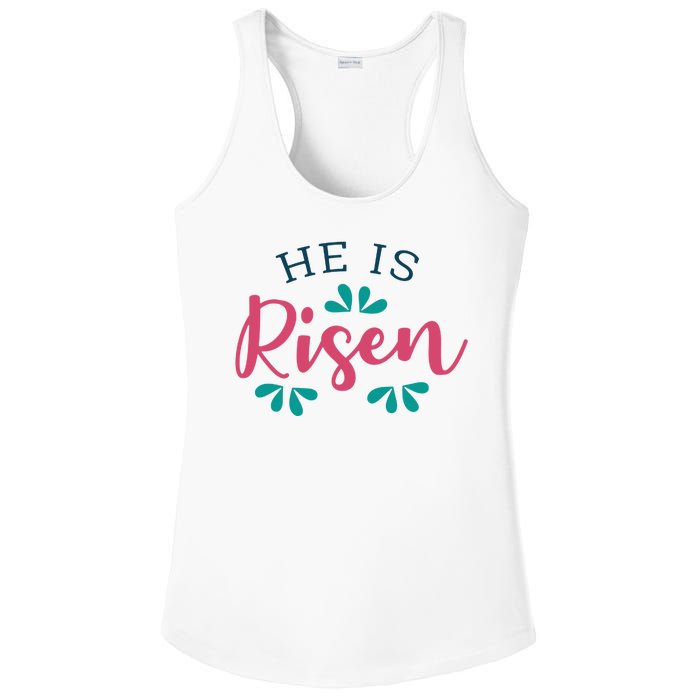 He Is Risen Easter Jesus Ladies PosiCharge Competitor Racerback Tank