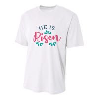 He Is Risen Easter Jesus Youth Performance Sprint T-Shirt