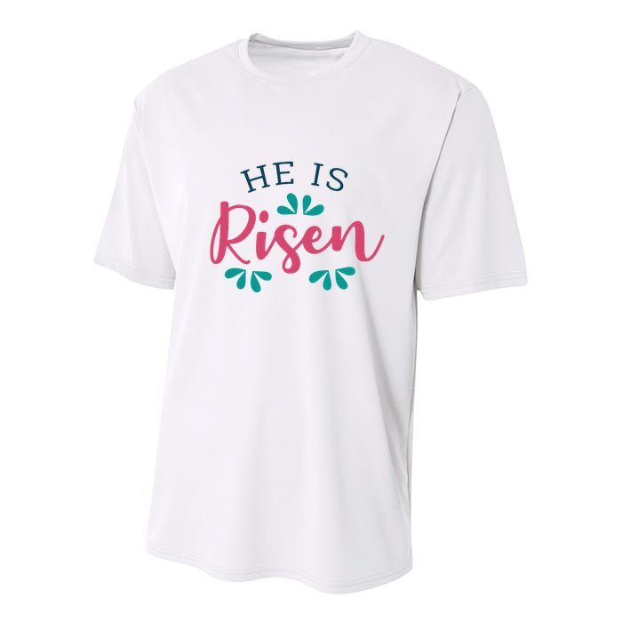 He Is Risen Easter Jesus Youth Performance Sprint T-Shirt