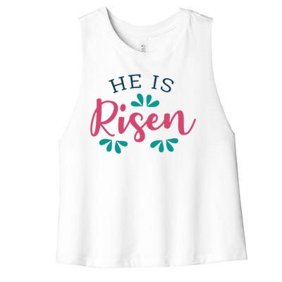 He Is Risen Easter Jesus Women's Racerback Cropped Tank